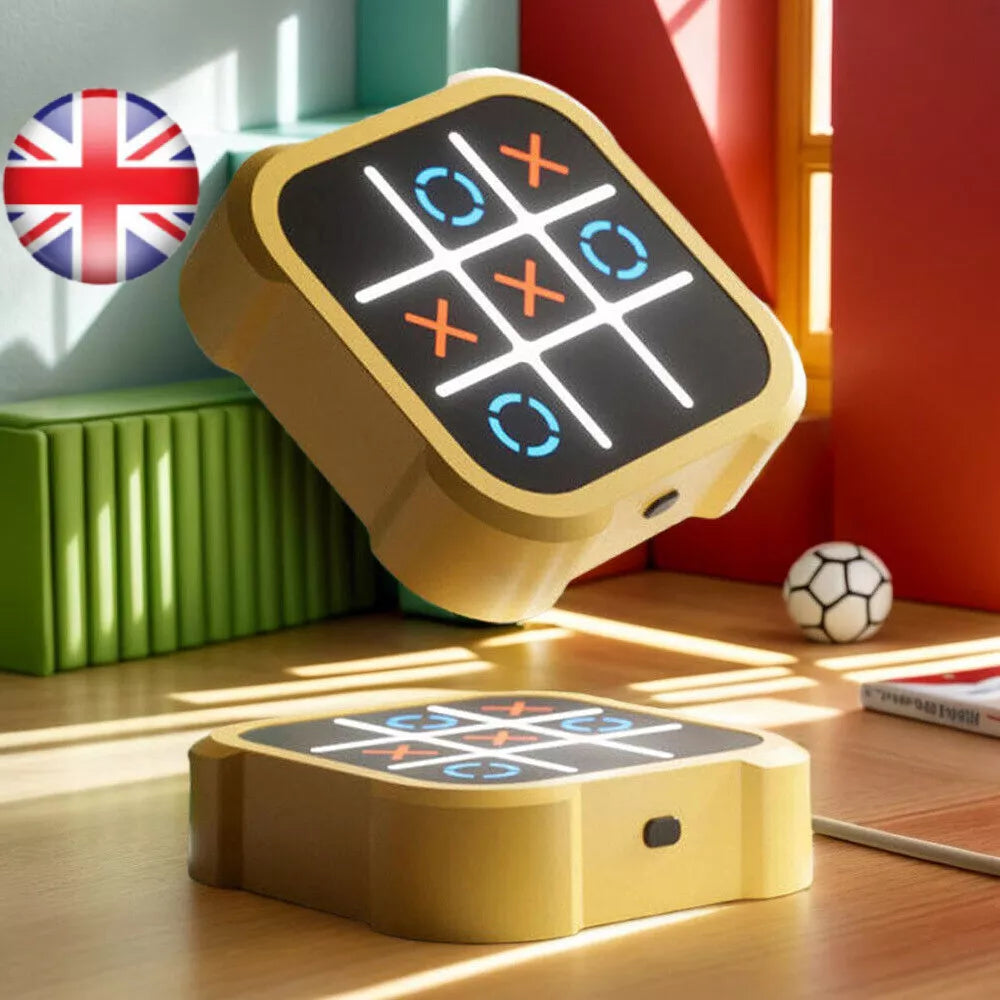 Joc electronic X și O – 4 în 1, consolă portabilă educativă pentru copii și adulți