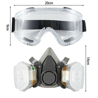 Masca de protectie cu ochelari pentru vopsit, gaze si praf, cu 2 filtre interschimbabile din bumbac KN95 - imagine 12