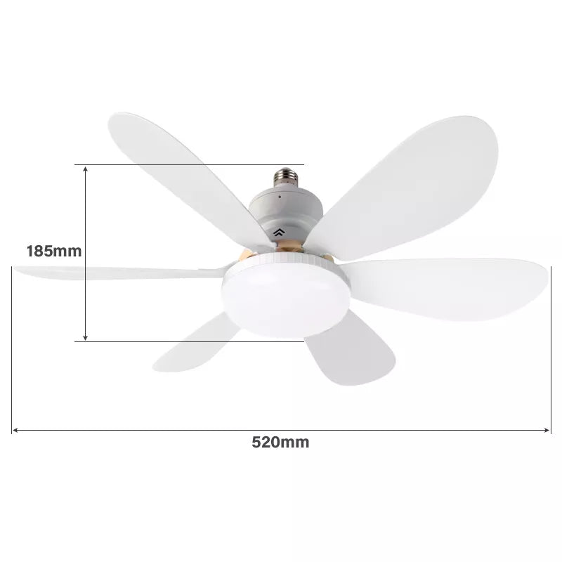 Ventilator de tavan cu LED, 40W, control de la distanta, 52cm x 20cm, alb