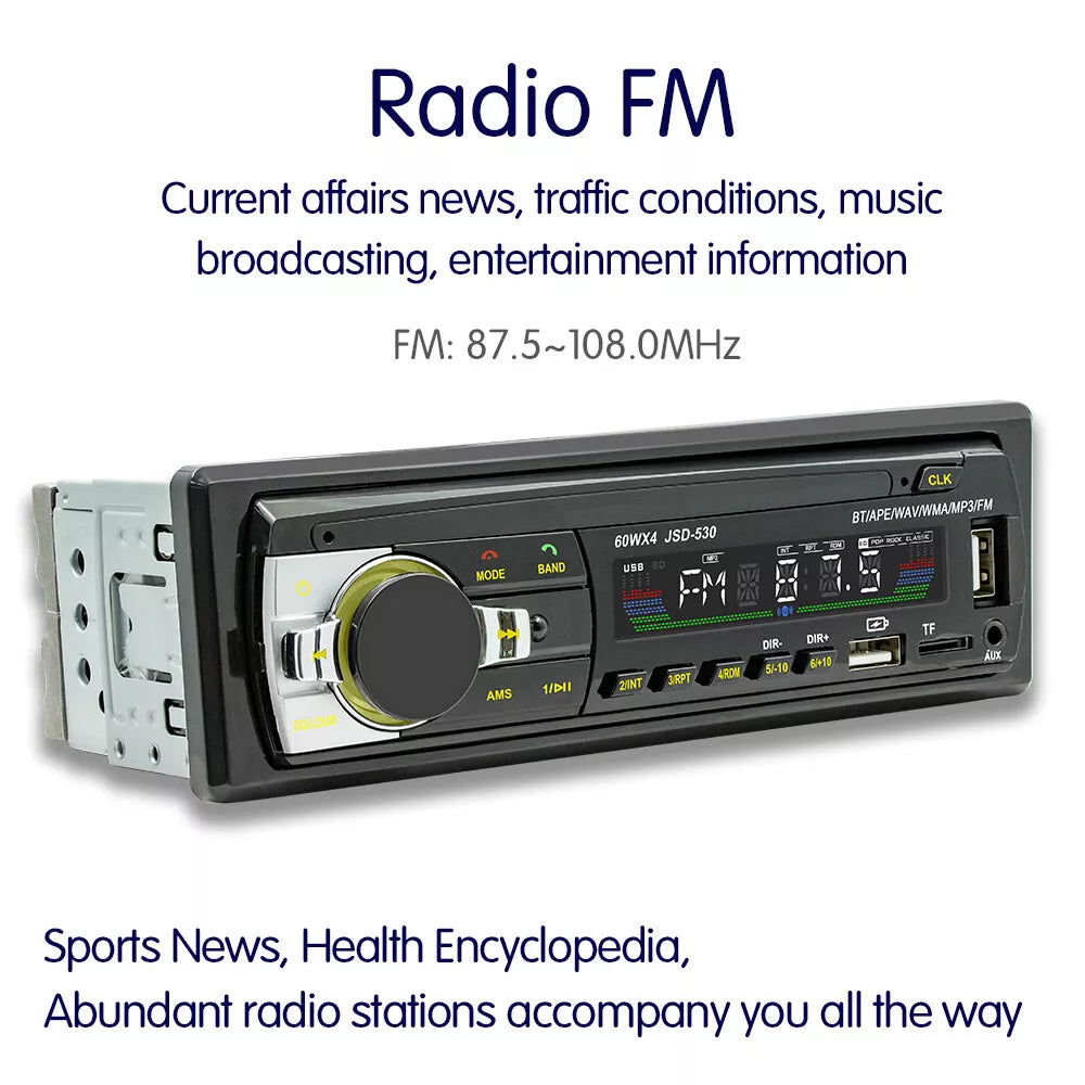 Radio Auto Digital Stereo cu Bluetooth și MP3, telecomanda, JSD-530