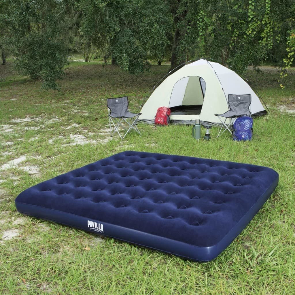 Saltea gonflabila pentru camping, plaja, 1-2 persoane, PVC si catifea