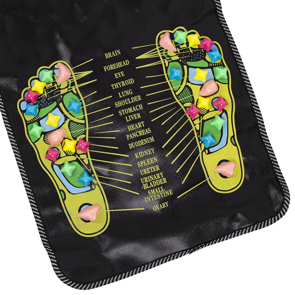 Covor de masaj prin presopunctura, pentru picioare, lungime 135x35cm, Negru