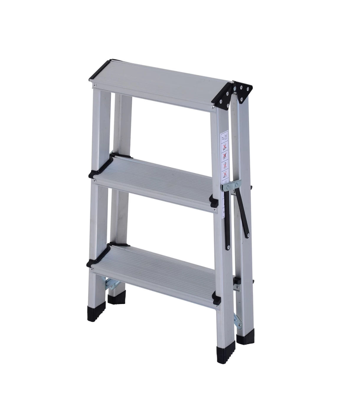 Scara aluminiu 3 trepte pliabila – usoara, stabila, antiderapanta, 150 kg