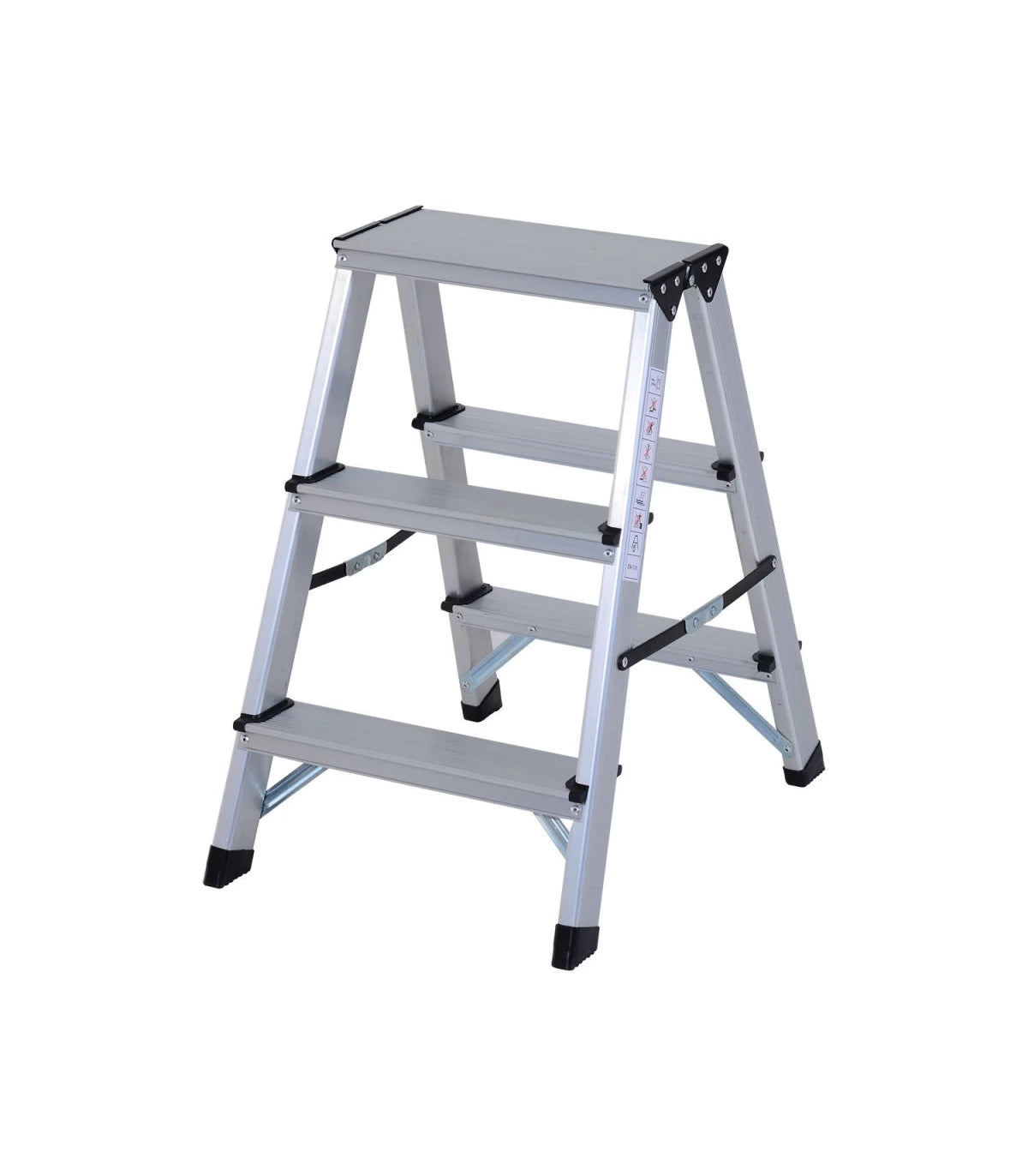 Scara aluminiu 3 trepte pliabila – usoara, stabila, antiderapanta, 150 kg