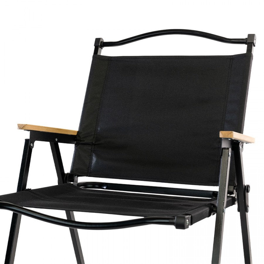 Scaun metalic plabil pentru gradina, camping sau plaja, 54x59x76 cm, negru