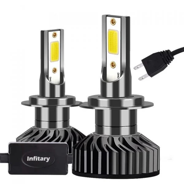 Set 2 becuri LED H7 100W, 9V-32V, F2 COB, ventilator slim, canbus, 6000K