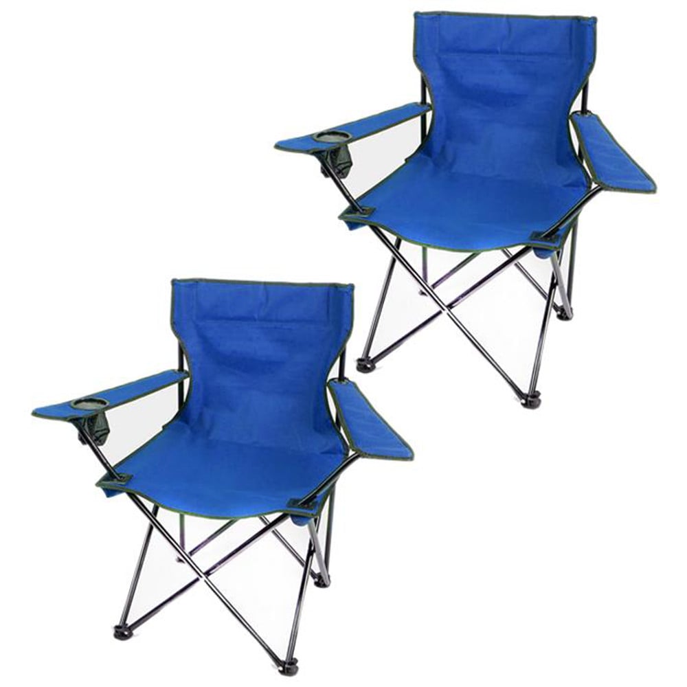 Set 2 scaune camping pliabile cu suport pahar si husa de transport, pentru camping, plaja, pescuit sau gradina, 50 x 50 x 80 cm