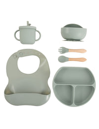 Set hranire bebelusi 8 piese, termorezistente, silicon, fara BPA, pliabile, usor de curatat