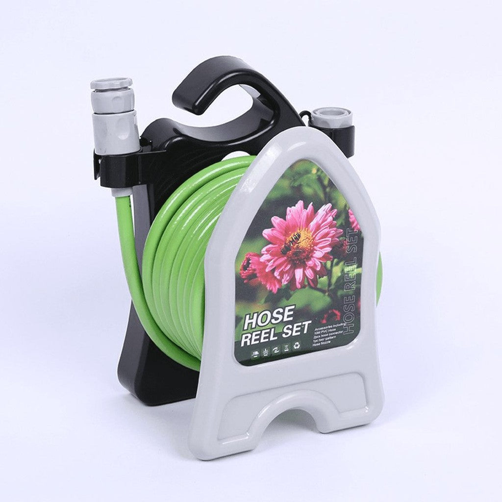 Set furtun gradinarit 10m 1/2" cu suport, plastic, 26x17x14cm