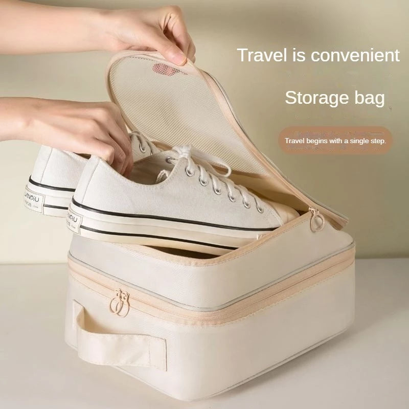 Geantă Organizatoare de Călătorie pentru Încălțăminte – 3 Compartimente, Material Impermeabil