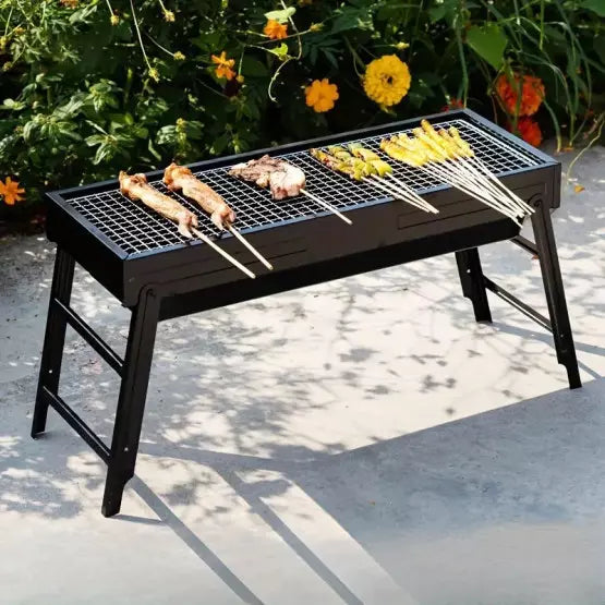 Gratar de gradina pliabil si portabil, 60x22x33cm, negru