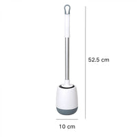 Perie de wc din silicon cu recipient pentru scurgerea apei, suport autoadeziv, 10 cm x 52.5 cm - imagine 4