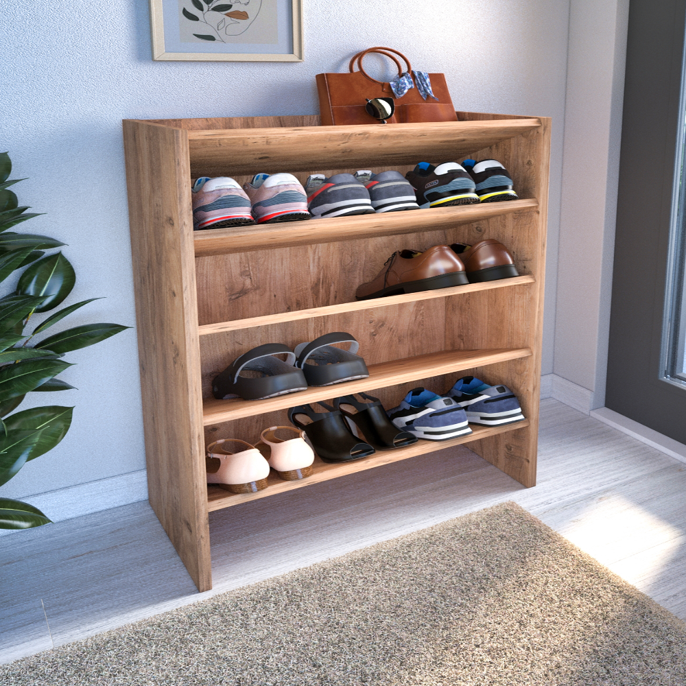 Pantofar cu 5 rafturi 100 x 62 x 29 cm, din pal melaminat 18 mm, - imagine 3