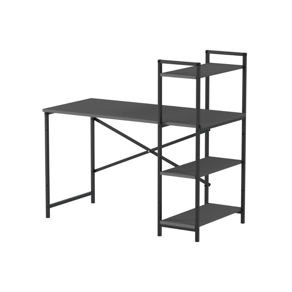 Birou  din PAL cu rafturi laterale, structura metalica, 119 x 55,6 x 110,3 cm