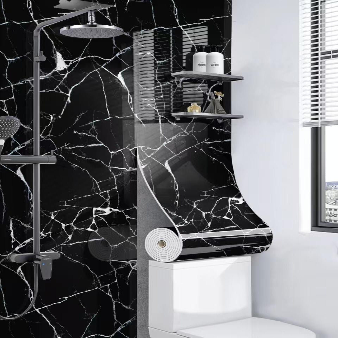 Rola Tapet 3D Autoadeziv, model imitatie marmura 3D, 40x300 cm, rezistent la apa