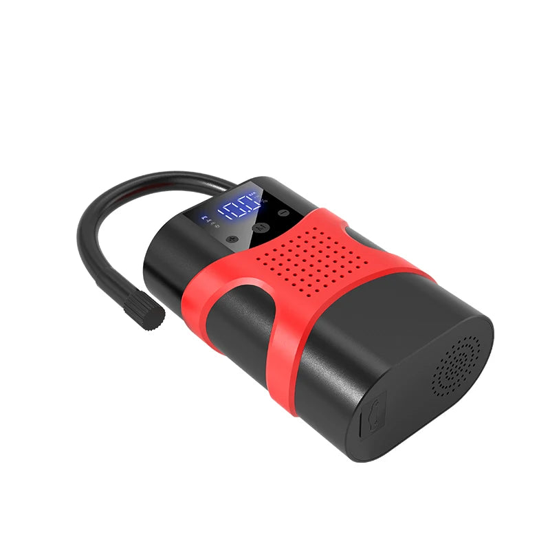 Starter auto multifunctional, portabil, 12000mAh powerbank, cu compresor, USB, afisaj LCD, lanterna, pornire auto