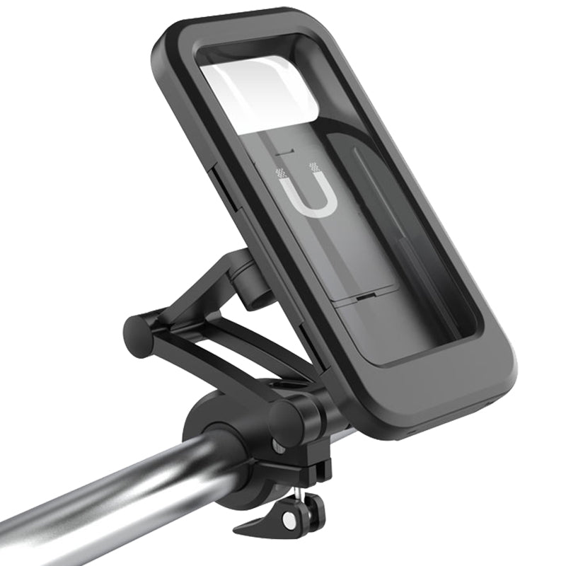 Suport telefon waterproof pentru Bicicleta, Magnet puternic, Secure Grip, Rotire 360°, Adjustable Features, Smart Design, Hands-free, Negru