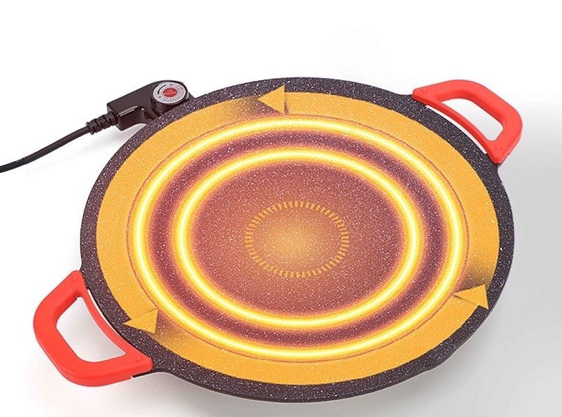 Plita rotunda Coreeana Electrica – 36 cm, 1800W, antiaderenta