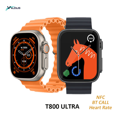 Ceas inteligent SmartWatch Ultra Plus, compatibil cu orice telefon, apel Bluetooth, incarcator wireless, metal