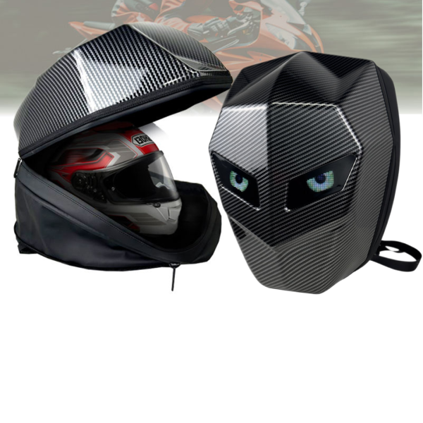 Rucsac moto Led, impermeabil, compartiment laptop 15.6, extensie pentru casca