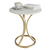 Masa Cafea Alb Auriu cu design minimalist si cadru metalic elegant 55 X 40 cm