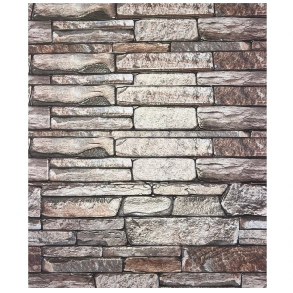 Tapet autoadeziv decorativ 30x60 model caramida maro/gri