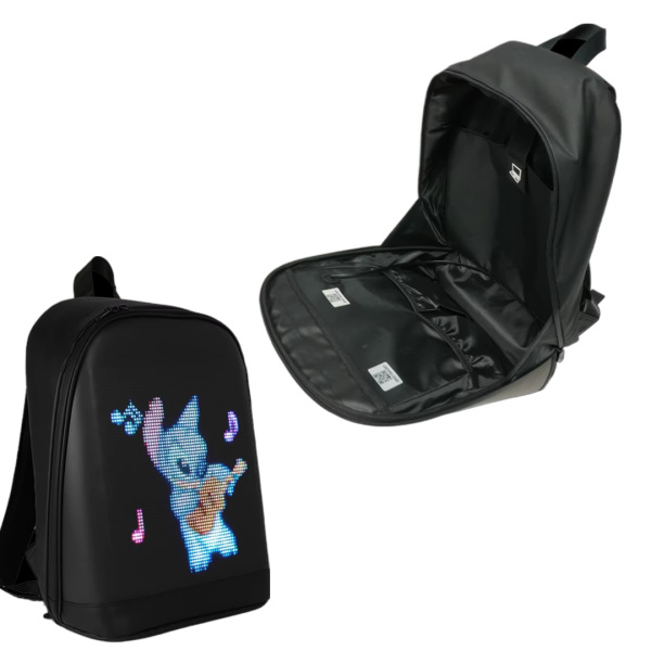 Ghiozdan Smart cu Display LED, WiFi, USB, 23L – Rezistent la Apa, incarcare USB