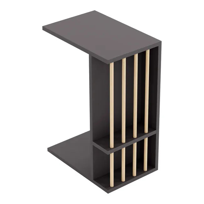 Masuta laterala cu roti, tip C, compacta, stil scandinav, 64 x 44 x 28,7 cm