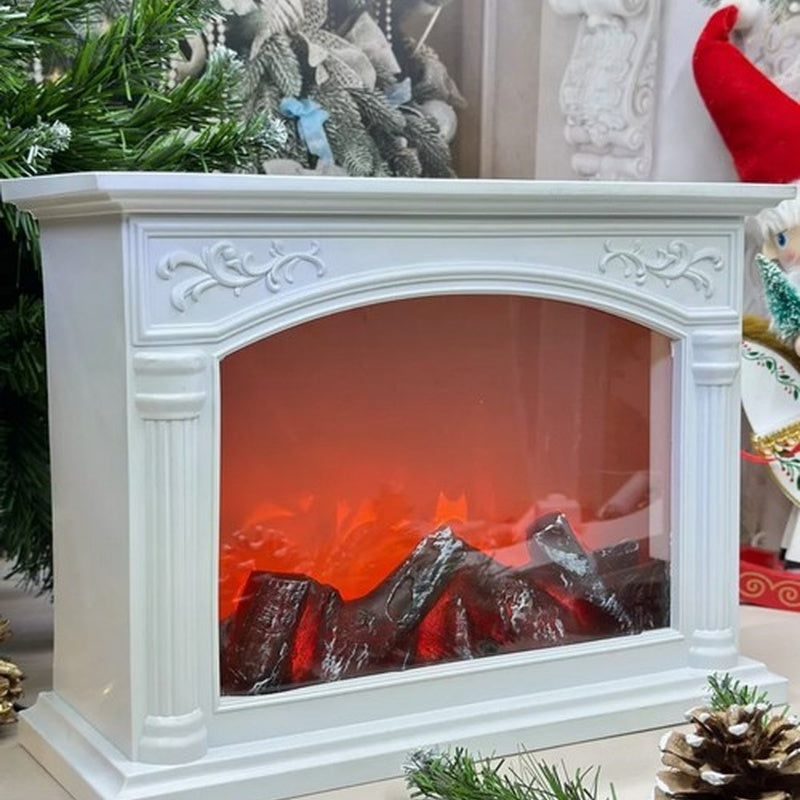 Semineu decorativ cu efect de flacara LED, 55x40x13 cm