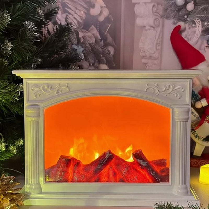 Semineu decorativ cu efect de flacara LED, 55x40x13 cm