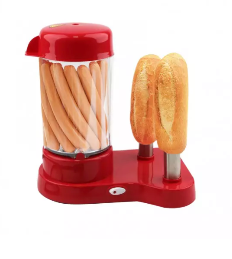Aparat pentru preparat Hot Dog, 450W, Rosu