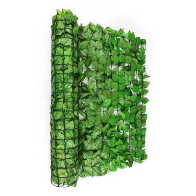 Gard artificial verde cu frunze, 300x100cm