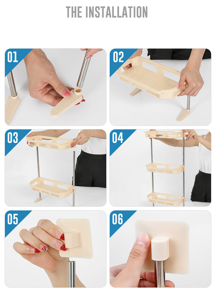 Suport de depozitare multifuncțional pentru toaleta 2 polite 58 x30cm