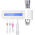 Suport pentru periute de dinti 3 in 1, sterilizator antibacterian cu lumina ultraviolete, suport 4 periute si dispenser pasta de dinti