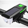 Far LED cu incarcare solara si claxon pentru bicicleta/trotineta