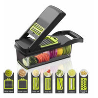 Razatoare multifunctionala legume si fructe 9 piese, lame inox + maner protectie - imagine 4