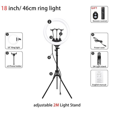 Lampa circulara cu trepied Selfie Ring Light cu LED