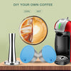 Kit capsula cafea Dolce Gusto, Premium Deluxe, reincarcabila/lavabila, otel inoxidabil 304, argintiu/crom