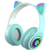 Casti wireless pliabile cu urechi de pisica iluminate LED, Bluetooth 5.0, Bass Stereo