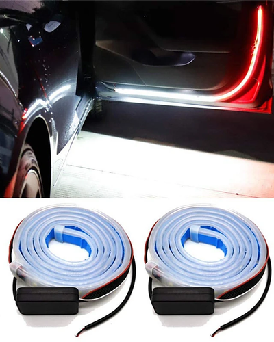 Set 2 benzi flexibile de avertizare cu lumina LED pentru usa auto, 120cm, 12v