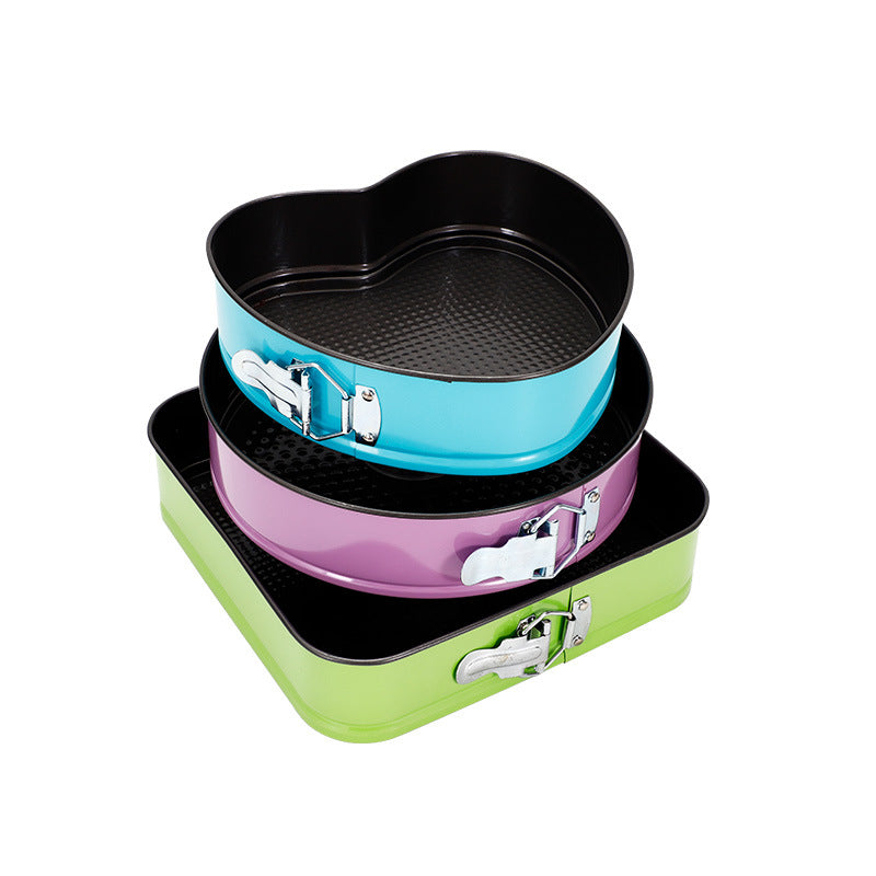 RESIGILAT - Set 3 forme colorate pentru prajituri - forma rotunda, patrata si inima