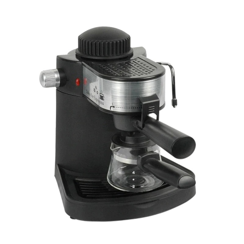 Espressor cafea Hausberg HB-3715, 650 W, 3.5 Bar, 4 cesti, Negru