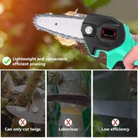 Mini fierastrau electric cu lant 4 inch si acumulator, fara fir, pentru lemn, 36V - imagine 10