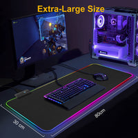 Mouse Pad gaming cu iluminare led RGB 80 x 30 negru - imagine 4
