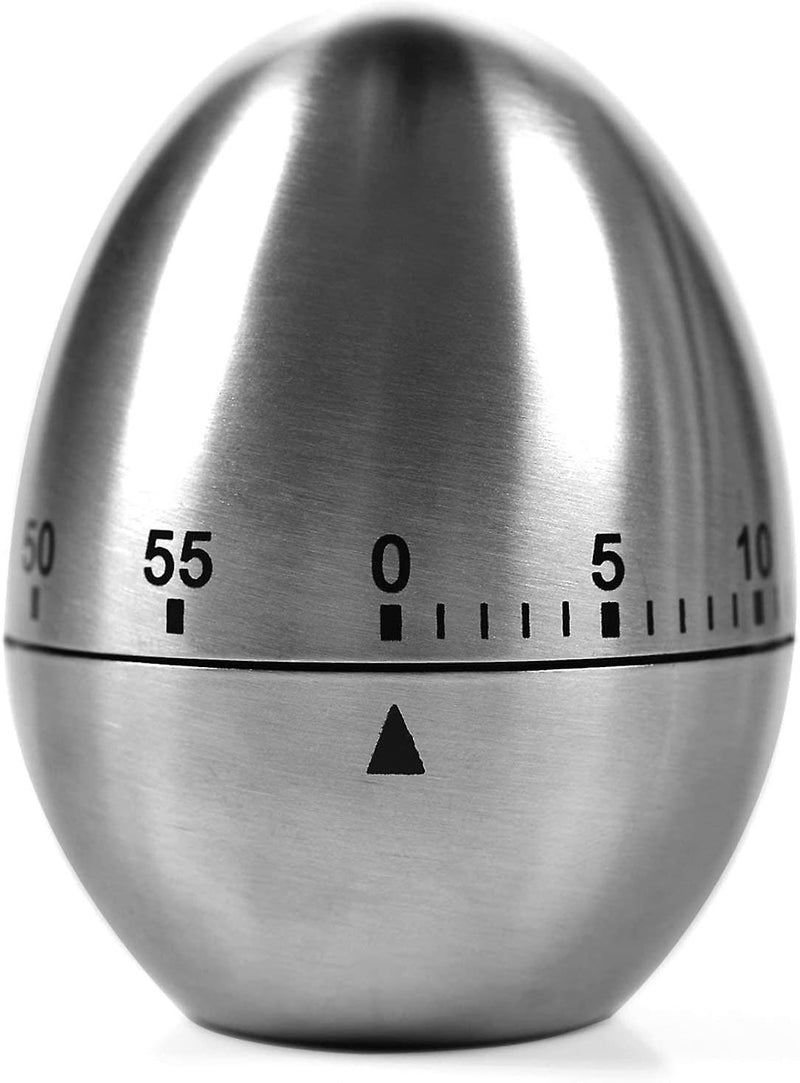 Cronometru de bucatarie argintiu din inox Egg Timer