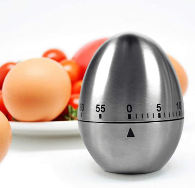Cronometru de bucatarie argintiu din inox Egg Timer
