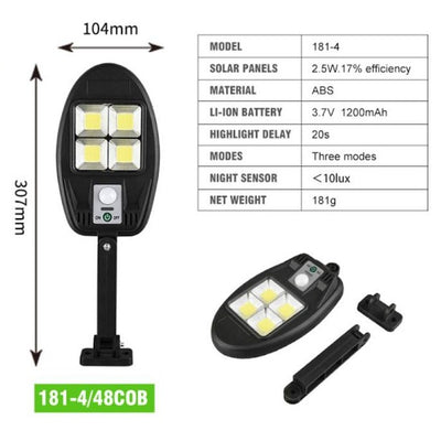 Lampa cu panou solar, 48 LED COB, CL 181-4
