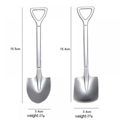 Set 2 lingurite tip lopata, otel inoxidabil