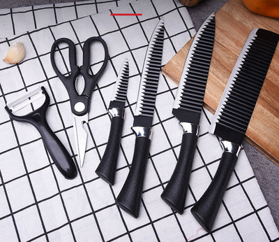 Set de bucatarie alcatuit din 7 piese, foarfeca, ascutitor, decojitor, otel inoxidabil
