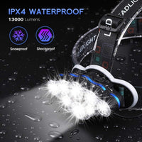 Lanterna de cap premium cu 8 LED-uri, rezistenta la apa - imagine 3